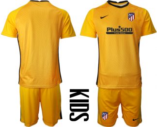 Kinder Atlético Madrid 2020-21 Torwarttrikot Gelb Kurzarm + Kurze Hosen