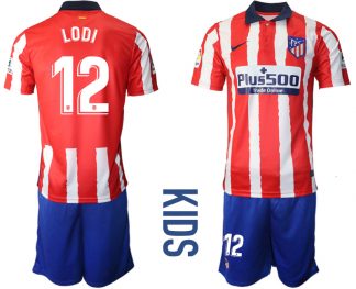 LODI 12 Atlético Madrid 2020-21 Home Trikot weiß-roten Streifen Kindertrikot