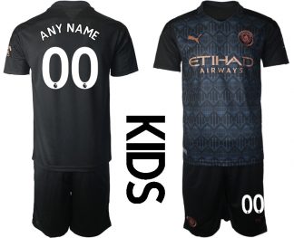 MAN CITY Kinder Manchester City Auswärtstrikot 2020-21 Trikotsatz schwarz/kupfer für draußen