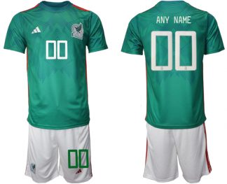 Mexiko Heimtrikot WM 2022 Trikotsatz Grün Kurzarm + weiß Kurze Hosen Günstige Fußballtrikots