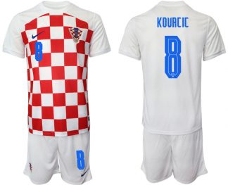 Herren Kroatien Heimtrikot WM-2022 weiß Battle Blue Günstig Fußballtrikots KOVACIC #8