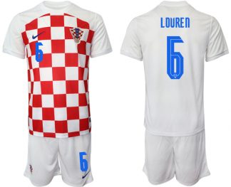 Herren Kroatien Heimtrikot WM-2022 weiß Battle Blue Günstig Fußballtrikots LOVREN #6