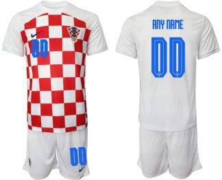 Herren Kroatien Heimtrikot WM-2022 weiß Rot Kaufen Kurzarm + Kurze Hosen Anpassbare Name