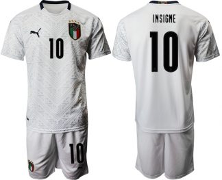 Italien EM 2020 Auswärtstrikot weiß Fussballtrikots Trikotsatz INSIGNE 10
