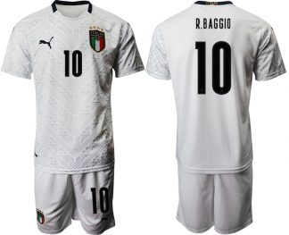 Italien EM 2020 Auswärtstrikot weiß Fussballtrikots Trikotsatz R.BAGGIO 10