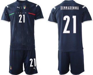 Italien EURO 2020 Torwarttrikot Blau Günstige Fußballtrikots Kaufen DONNARUMMA #21