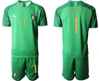 Neue Italien 2020-2021 Torwarttrikot Grün Fußballtrikots Kaufen BUFFON 1