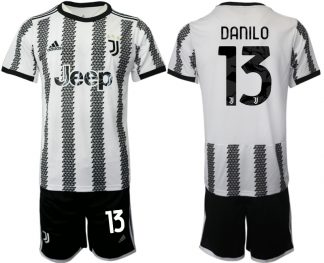 Neue Juventus 2022-23 Heimtrikot Schwarz Weiß kaufen mit Aufdruck DANILO 13