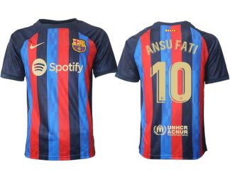 ANSU FATI 10 FC Barcelona 2022/23 Home Kit Heimtrikot Kurzarm für Herren