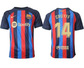 CRUYFF 14 FC Barcelona 2022/23 Home Kit Heimtrikot Kurzarm für Herren