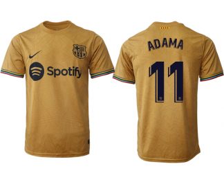 FC Barcelona 2022/23 Auswärtstrikots Goldene Kurzarm mit Aufdruck ADAMA 11