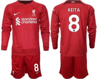 FC Liverpool 2022-23 Heimtrikot in rot Langarm + Kurze Hosen mit Aufdruck KEITA 8