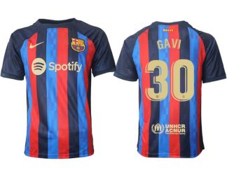 GAVI 30 FC Barcelona 2022/23 Home Kit Heimtrikot Kurzarm für Herren