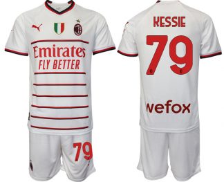 Herren AC Milan Auswärtstrikot 2022/23 Weiß Online Kaufen mit Namen KESSIE 79