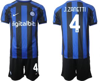 Herren Inter Mailand 2022-2023 Heimtrikot Blau Fußball Trikot Outlet| J.ZANETTI 4