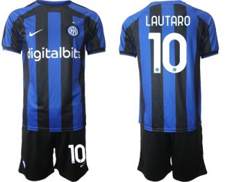 Herren Inter Mailand 2022-2023 Heimtrikot Blau Trikotsatz Online Bestellen mit Aufdruck LAUTARO 10