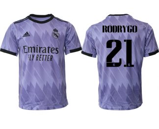 Herren Real Madrid 2022-2023 Auswärtstrikots Deutschland Kurzarm Für Draußen RODRYGO 21