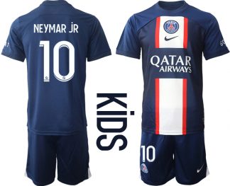 Kinder Paris Saint Germain PSG Heimtrikots 2022-2023 Blau Trikotsatz Kaufen NEYMAR jR 10