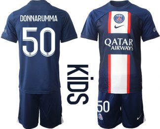 Kinder Paris Saint Germain PSG Heimtrikots 2022-2023 Trikotsatz in Blau DONNARUMMA 50