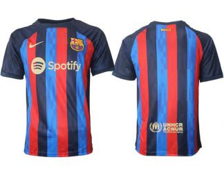 Neues FC Barcelona 2022/23 Home Kit Heimtrikot Kurzarm für Herren