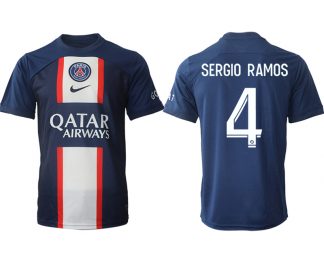 Paris Saint Germain PSG für die Saison 22-23 Herren Heimtrikot mit Aufdruck SERGIO RAMOS 4