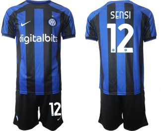 SENSI 12 Inter Mailand 2022-2023 Heimtrikot Blau Trikotsatz Fußballtrikot Herren Sale
