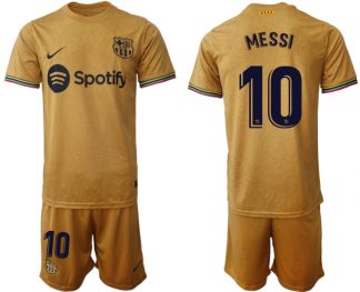FC Barcelona 2022-23 Auswärtstrikot goldene Away Shirt für Herren MESSI 10