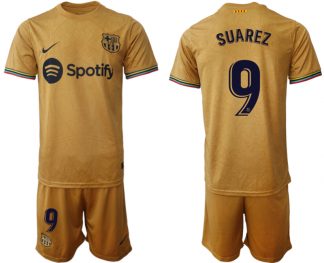 FC Barcelona 2022-23 Auswärtstrikot goldene Away Shirt für Herren SUAREZ 9