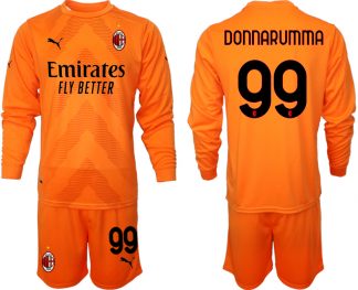 Fußballtrikot für Herren AC Milan Goalkeeper 2022-23 orange Langarm + Kurze Hosen DONNARUMMA 99