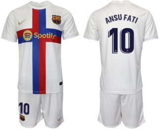 Herren FC Barcelona 2022/23 Ausweichtrikot weiß Online Kaufen ANSU FATI 10