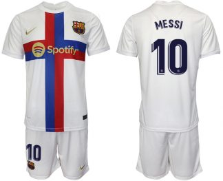 Herren FC Barcelona 2022/23 Ausweichtrikot weiß Online Kaufen MESSI 10