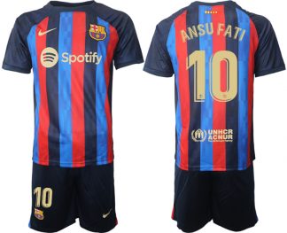 Herren FC Barcelona 22/23 Heimtrikot dunkelblau Trikotsatz Online Kaufen ANSU FATI 10