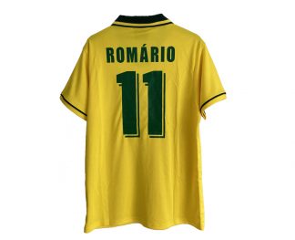 Vintage Signed Brasilien Fußball Heimtrikot 1991-1993 Umbro Cafu Brasil Herren mit Aufdruck ROMÁRIO 11