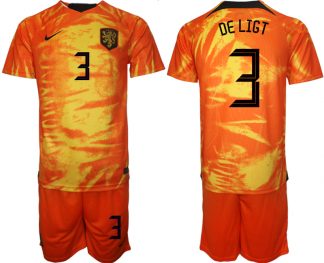Herren Niederlande 2022-23 Heimtrikot orange Trikotsatz Kurzarm DE LIGT 3