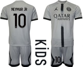 Kinder Fußball Trikot Paris Saint-Germain PSG 22-23 Auswärtstrikot Trikotsatz mit Aufdruck NEYMAR JR 10