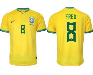 Brasilien FIFA WM Katar 2022 Heimtrikot gelb Kurzarm für Herren FRED 8