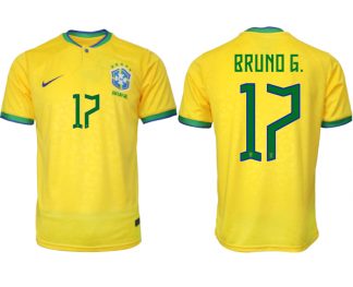 BRUNO G. #17 Brasilien FIFA WM Katar 2022 Heimtrikot gelb Kurzarm Fußballtrikot Herren Sale
