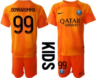 Kinder Paris Saint Germain PSG 2022-23 Torwarttrikot Kurzarm orange DONNARUMMA 99