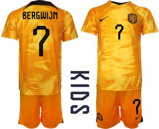 Kinderheim Nationalmannschaft Trikot Niederlande 2022-23 Online Kaufen BERGWIJN 7