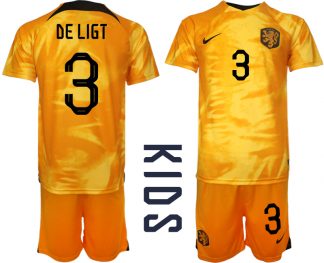 Kinderheim Nationalmannschaft Trikot Niederlande 2022-23 Online Kaufen DE LIGT 3