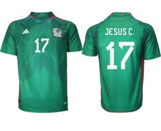 Mexiko FIFA WM Katar 2022 Heimtrikot grün Kurzarm mit Namen JESUS C.17