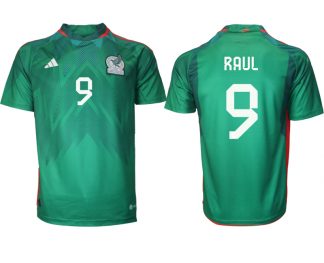 Mexiko FIFA WM Katar 2022 Heimtrikot grün Kurzarm mit Namen RAUL 9
