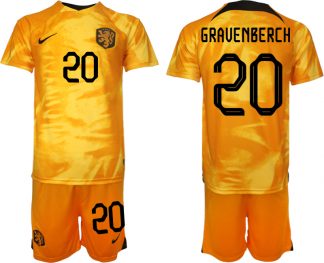 Neuen Fußballtrikot für Herren Niederlande Heimtrikot WM 2022 Orange GRAVENBERCH 20