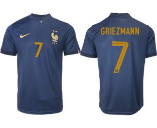 Neuen Fußballtrikots Frankreich FIFA WM Katar 2022 marineblau Heimtrikot GRIEZMANN 7