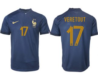 VERETOUT #17 Frankreich FIFA WM Katar 2022 marineblau Heimtrikot Kurzarm für Herren