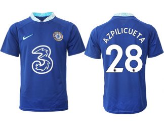 AZPILICUETA #28 Herren Chelsea FC Heimtrikot 2022-23 blau Kurzarm Fußball Trikot Outlet
