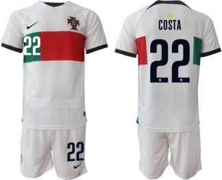 COSTA #22 Herren Portugal WM 2022 Auswärtstrikot Kurzarm + Kurze Hosen