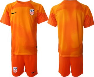 Fussballtrikots Günstig United States USA WM 2022 Torwarttrikot orange Kurzarm + Kurze Hosen