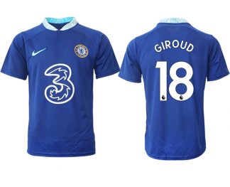 GIROUD 18 Herren Chelsea FC Heimtrikot 2022-23 blau Kurzarm Fußball Trikot Outlet