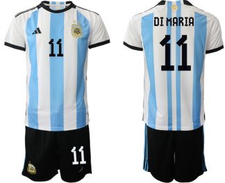 Herren Argentinien Fußball-WM 2022 World Cup Heimtrikots mit Aufdruck DI MARIA 11